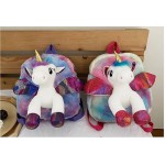 Cute Toddler Kids Winter Fur Unicorn Backpack for Littler Girls Cartoon Back Pack Children Kindergarten Schoolbag Shoulders Bag